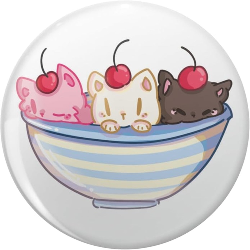 Banana Split Kittens Keychain Stainless Steel With Ring